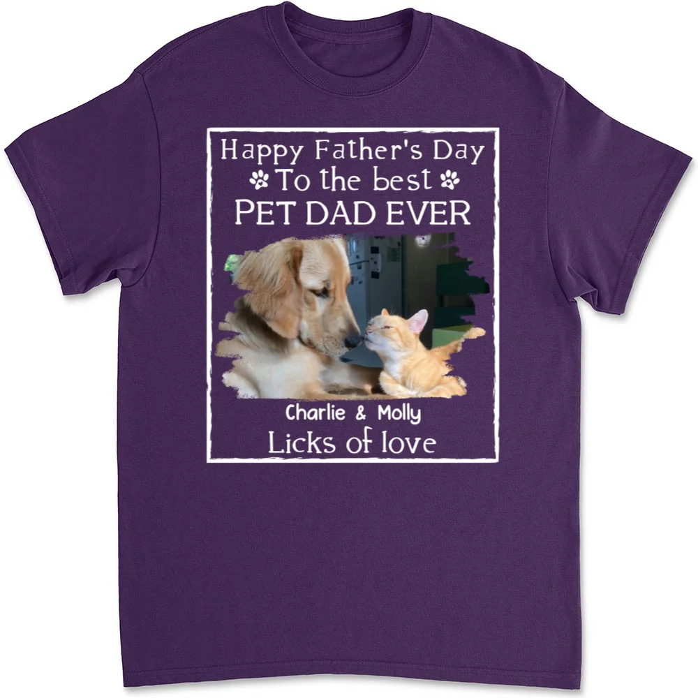 Licks Of Love Pet Photo Ver - Personalized Custom Unisex T-shirt - Image 10