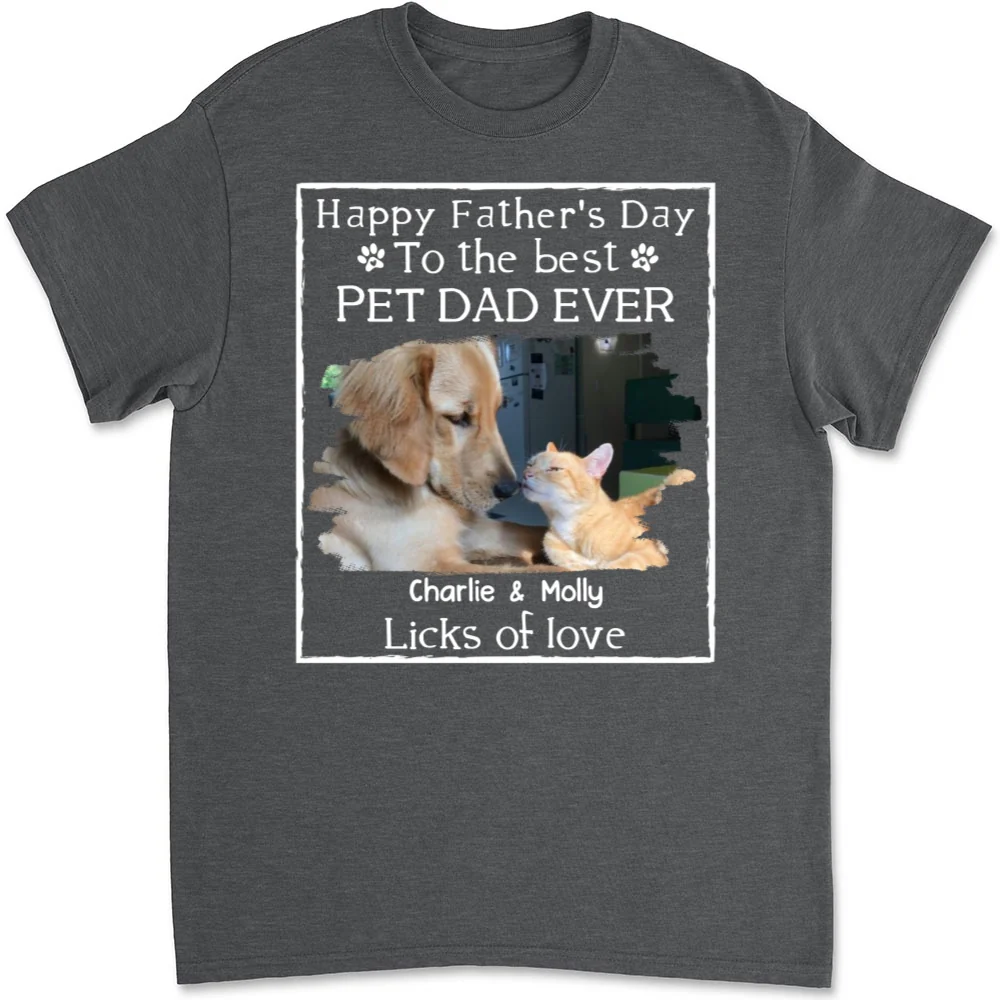 Licks Of Love Pet Photo Ver - Personalized Custom Unisex T-shirt - Image 11