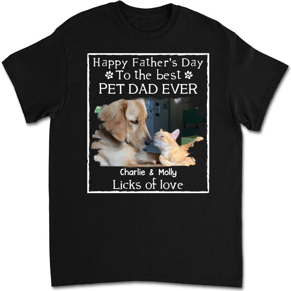 Licks Of Love Pet Photo Ver - Personalized Custom Unisex T-shirt - Image 7