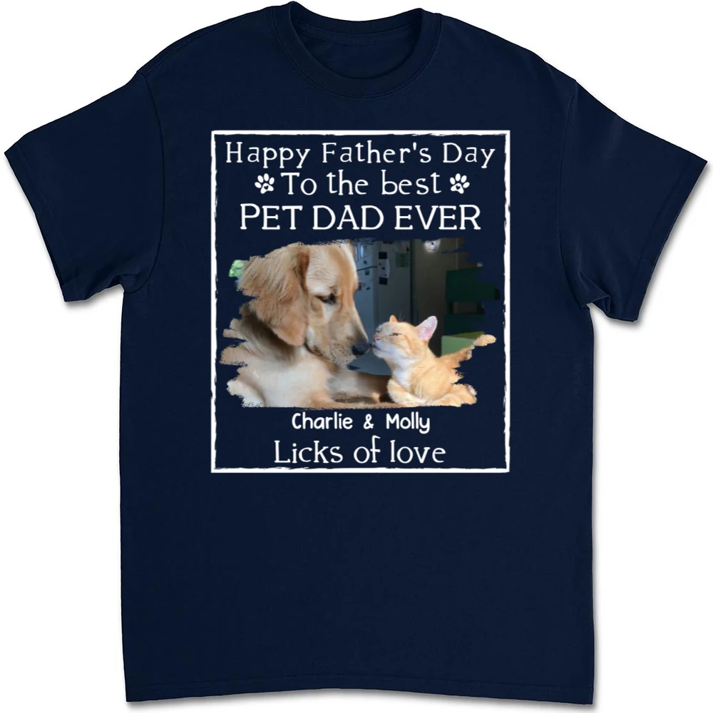 Licks Of Love Pet Photo Ver - Personalized Custom Unisex T-shirt - Image 8