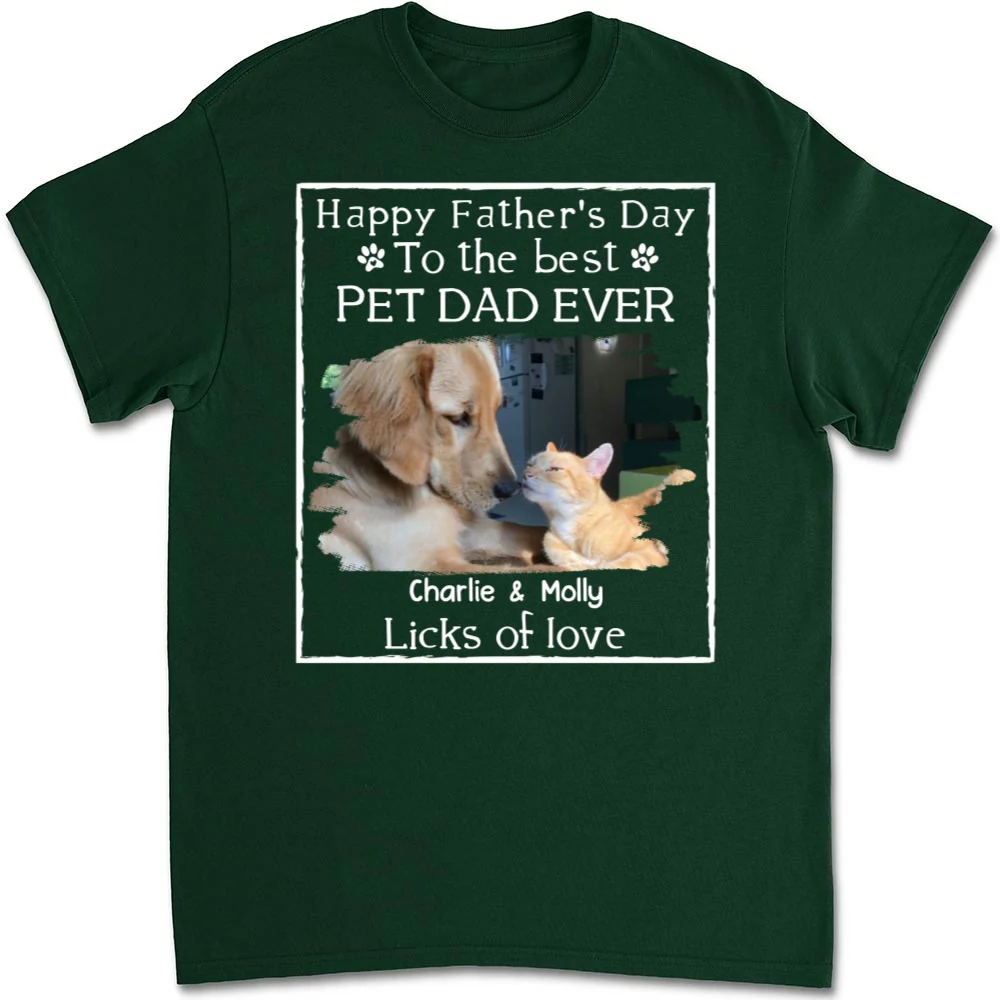 Licks Of Love Pet Photo Ver - Personalized Custom Unisex T-shirt - Image 9