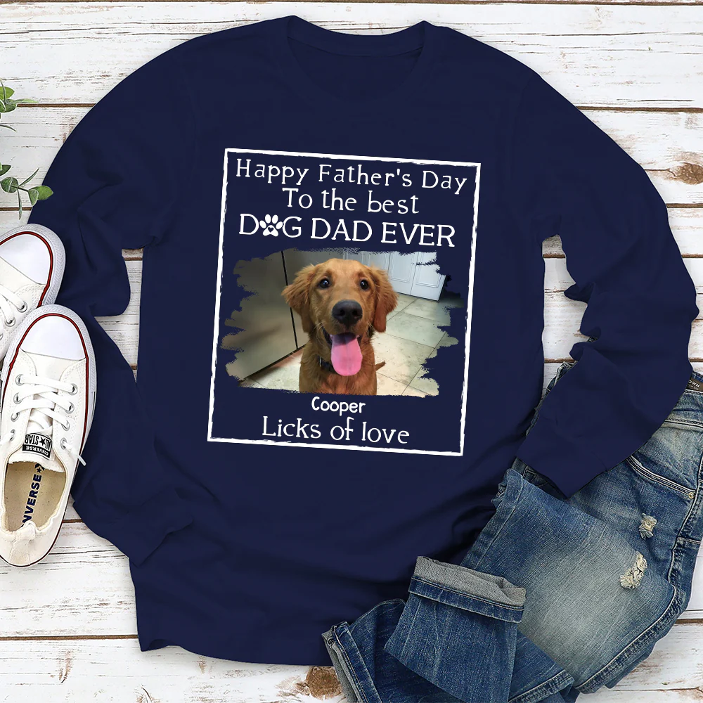 Licks Of Love Photo - Personalized Custom Long Sleeve T-Shirt - Image 3