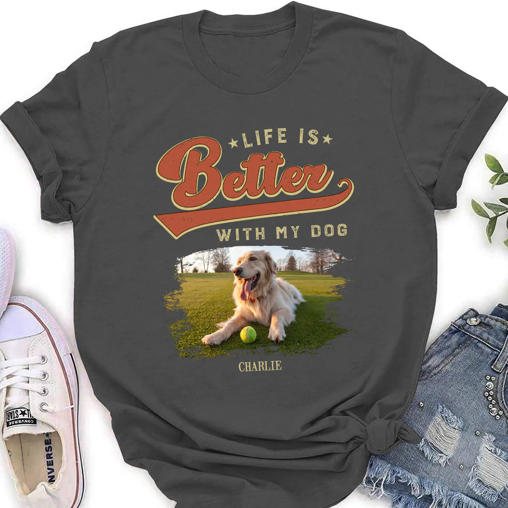 Life And Dogs - Personalized Custom Women's T-shirt - Image 5