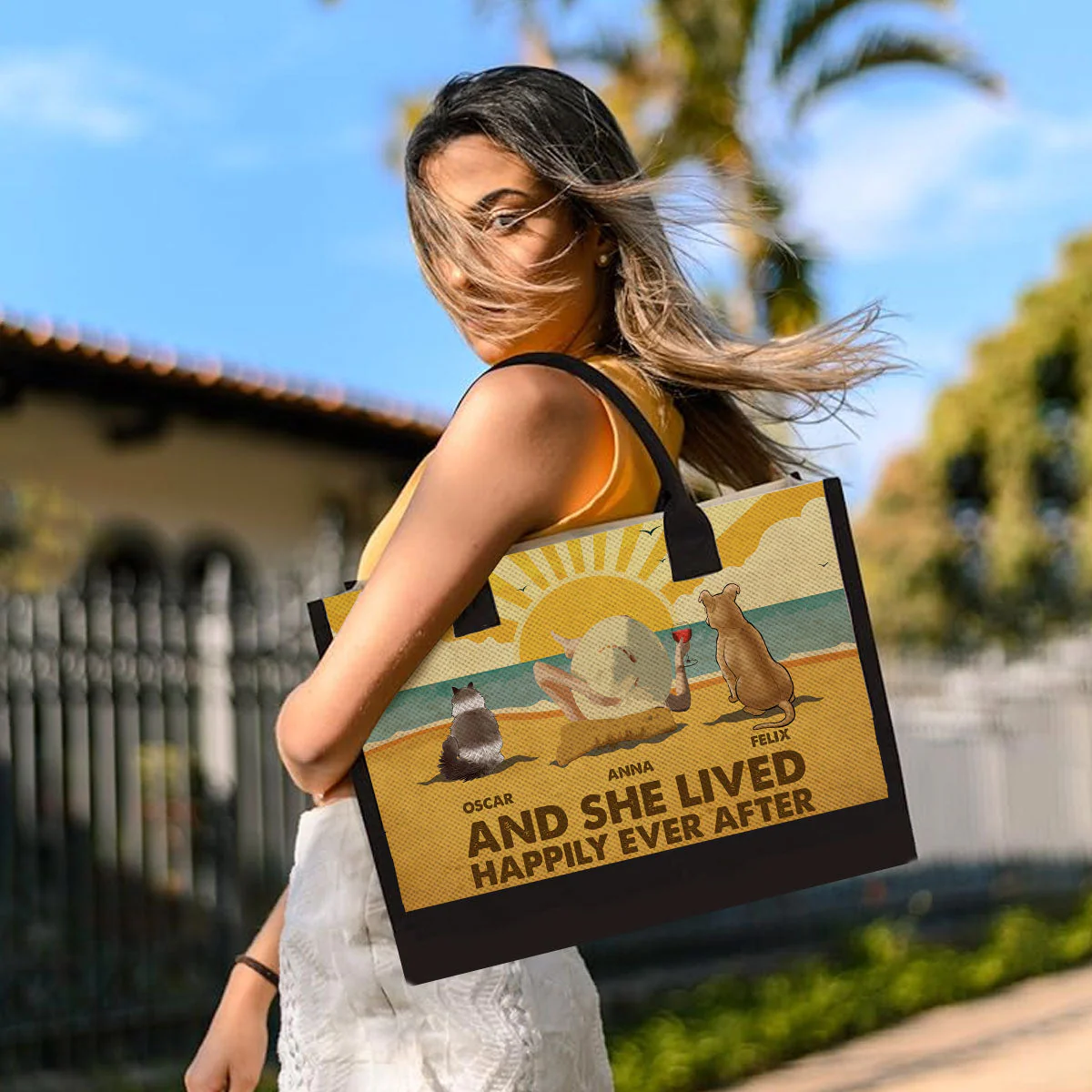 Life Is Better At The Beach With Pet - Personalized Custom Canvas Tote Bag - Image 3