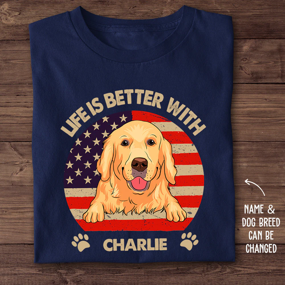 Life Is Better (USA Pattern) - Personalized Custom Unisex T-shirt - Image 6