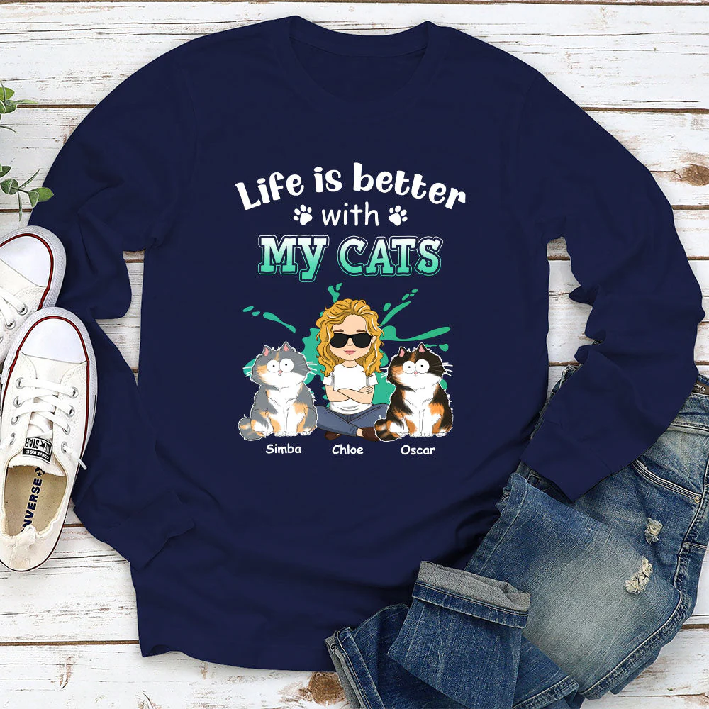 Life Is Better Funny - Personalized Custom Long Sleeve T-shirt - Image 3