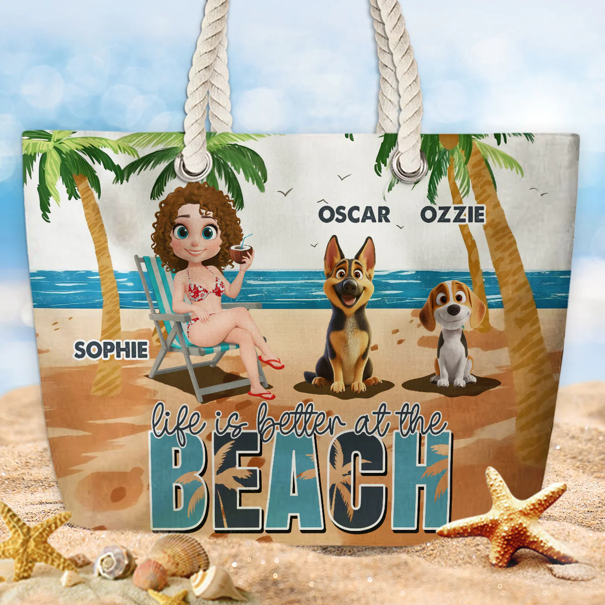 Life Is Better - Personalized Custom Beach Bag - Image 3