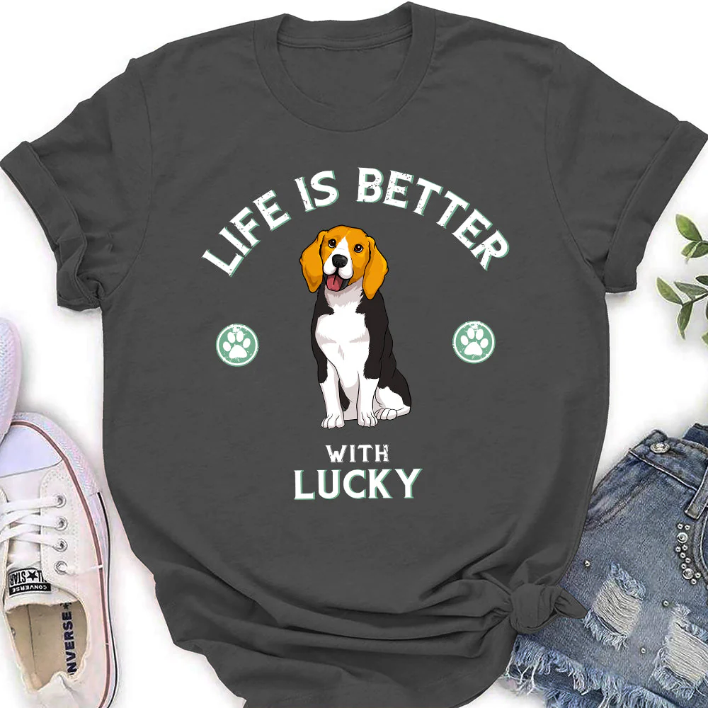 Life Is Better Vintage - Personalized Custom Women's T-shirt - Image 2