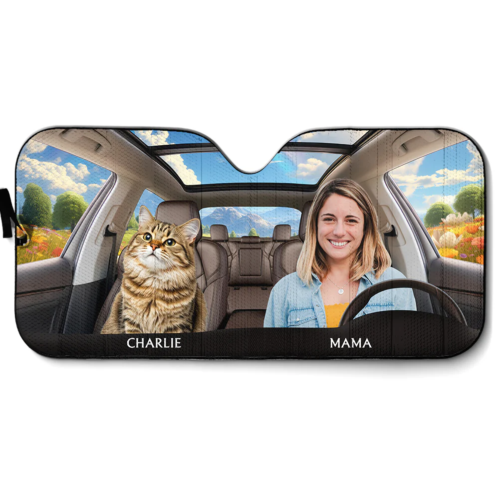 Life Is Better With My Cat Photo - Personalized Custom Car Sunshade