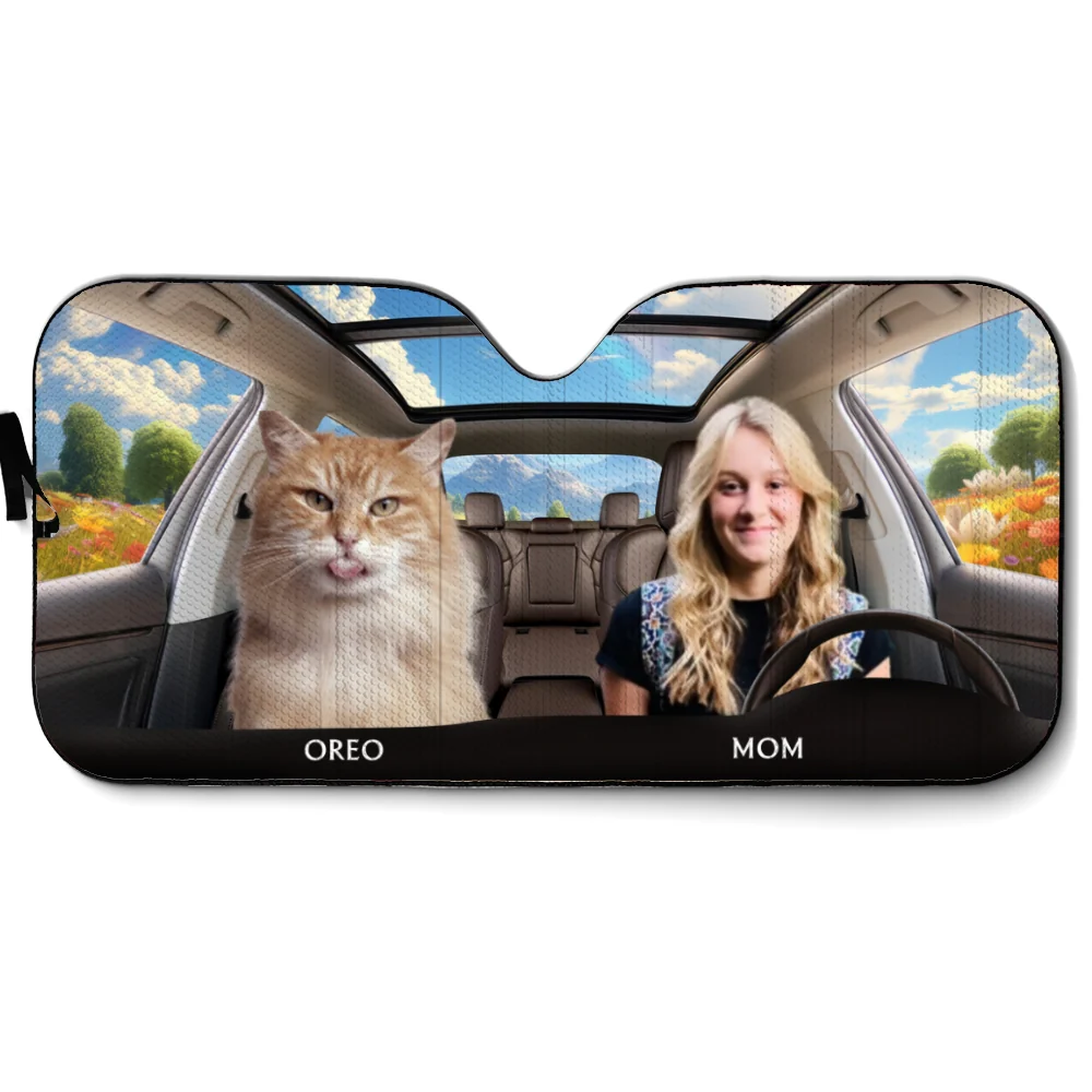 Life Is Better With My Cat Photo - Personalized Custom Car Sunshade - Image 7