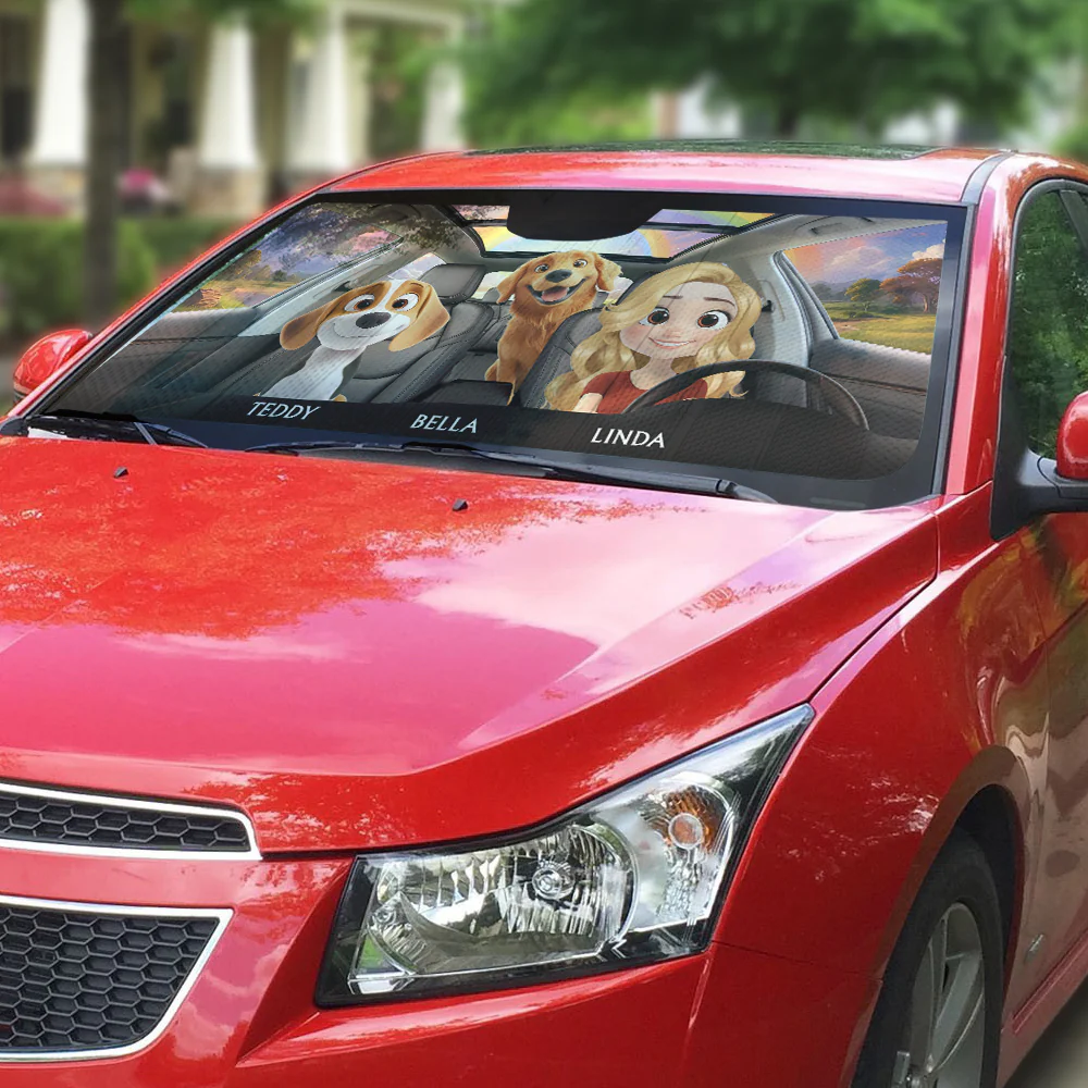 Life Is Better With My Dog - Personalized Car Sunshade - Image 4