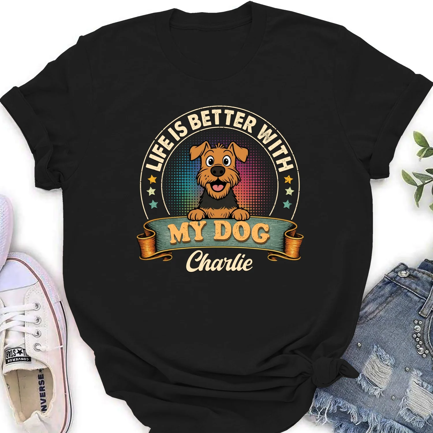 Life Is Better With My Dog - Personalized Custom Women's T-shirt - Image 6