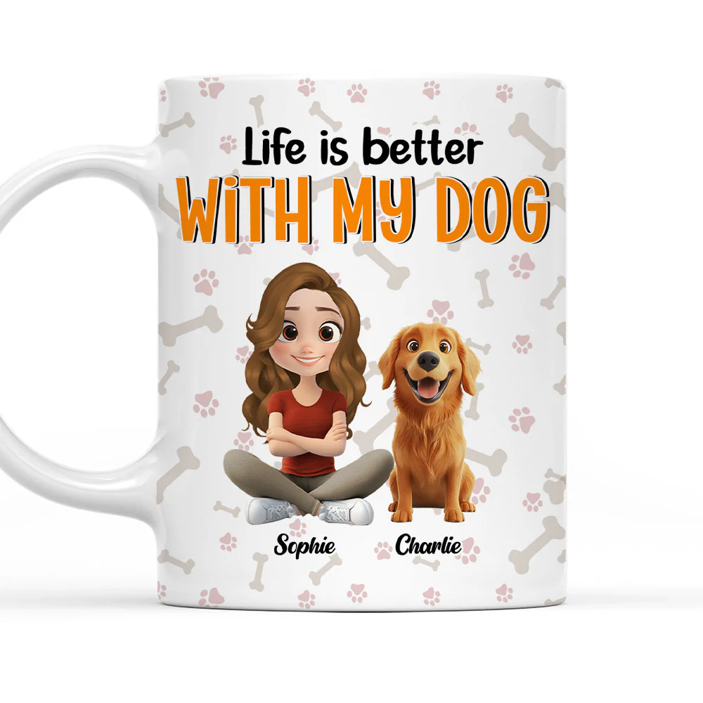 Life Is Better With My Beloved Dogs - Personalized Custom Coffee Mug
