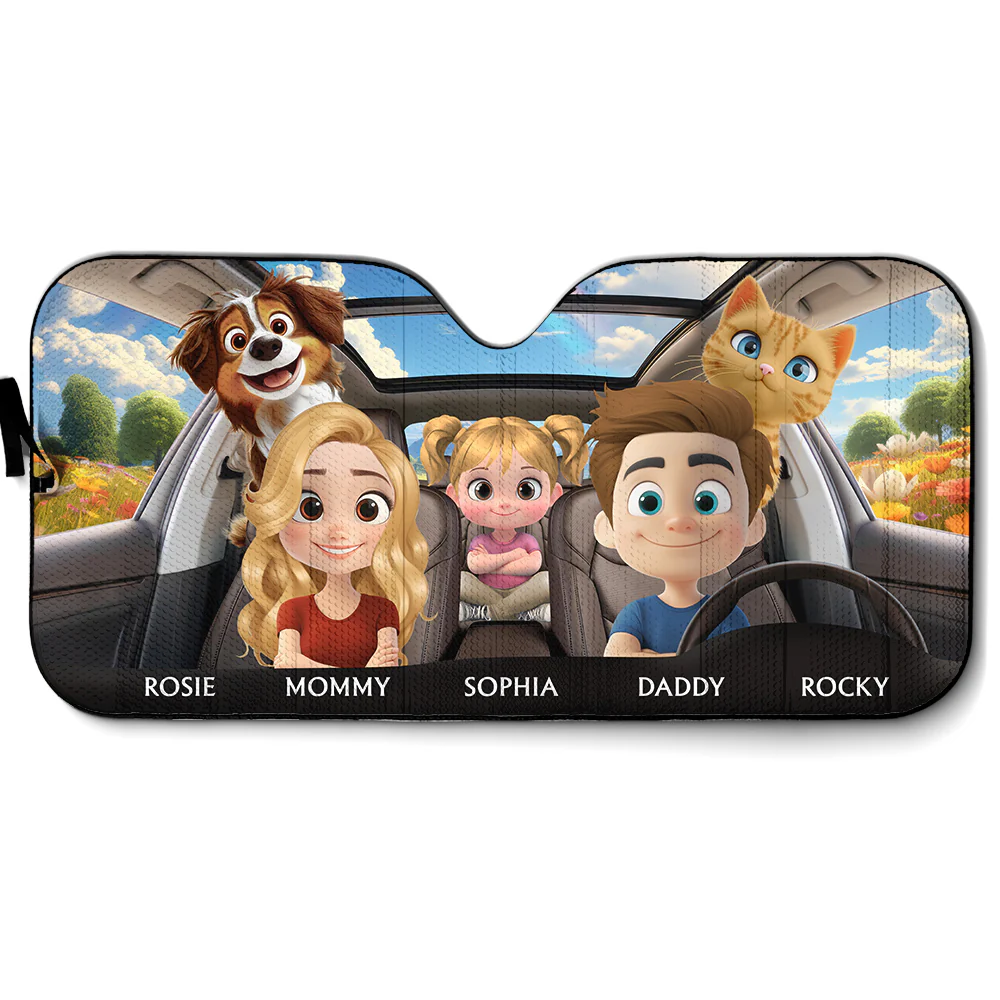 Life Is Better With My Pet Family - Personalized Car Sunshade