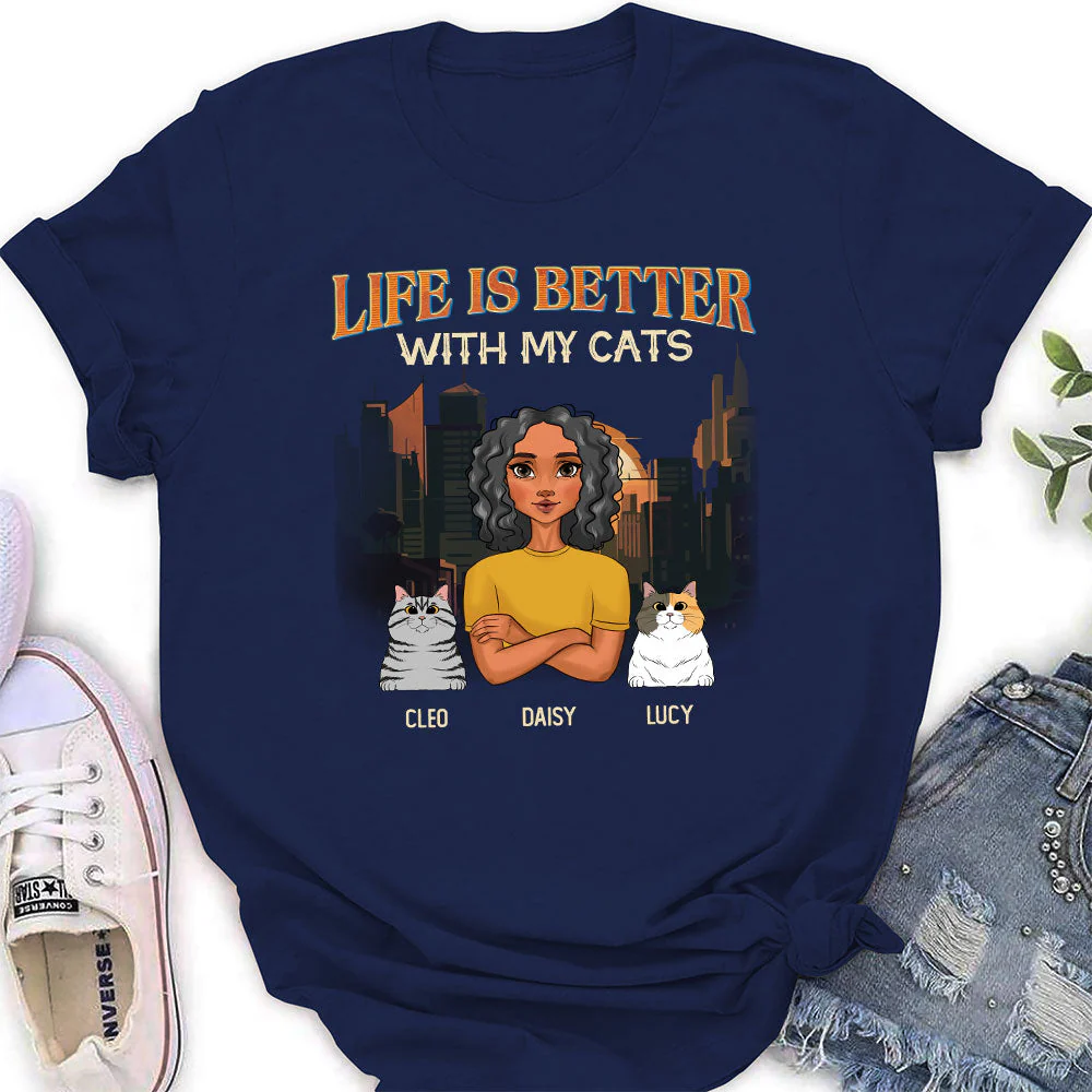 Life Is Better With My Pets - Personalized Custom Women's T-shirt - Image 2