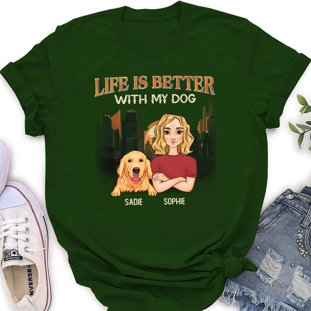 Life Is Better With My Pets - Personalized Custom Women's T-shirt - Image 5
