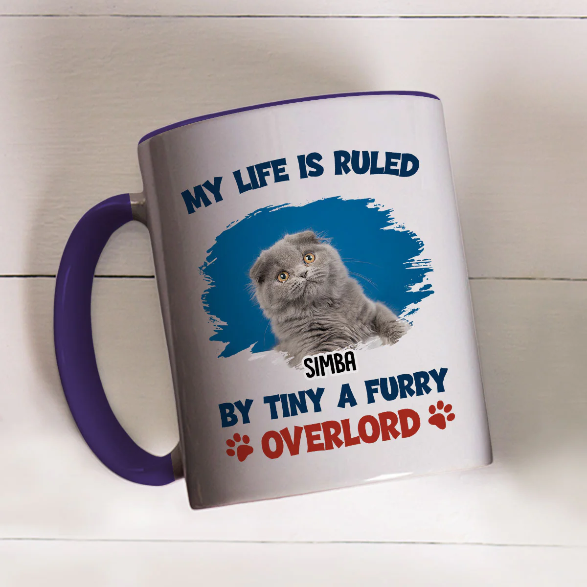 Life Is Ruled By Cat Butt Photo - Personalized Custom Accent Mug - Image 3