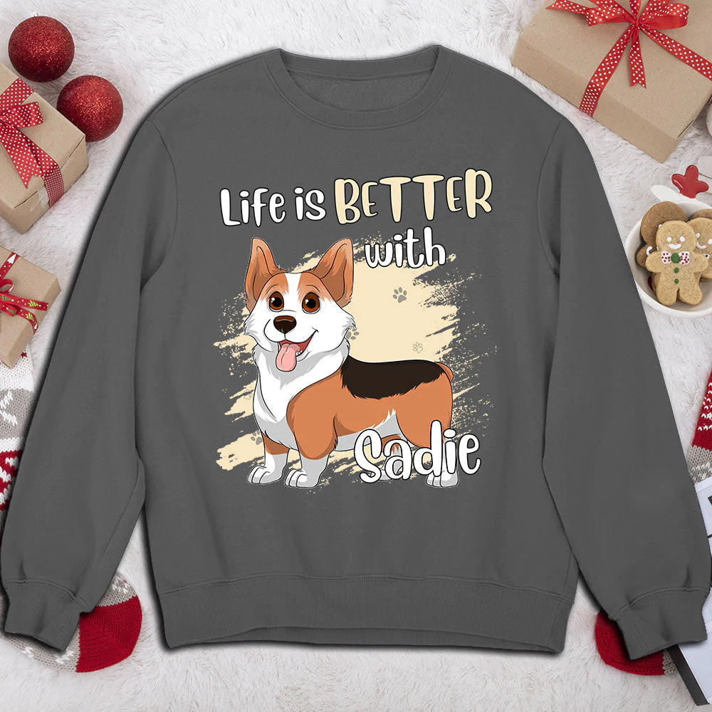 Life With Dog - Personalized Custom Sweatshirt - Image 2