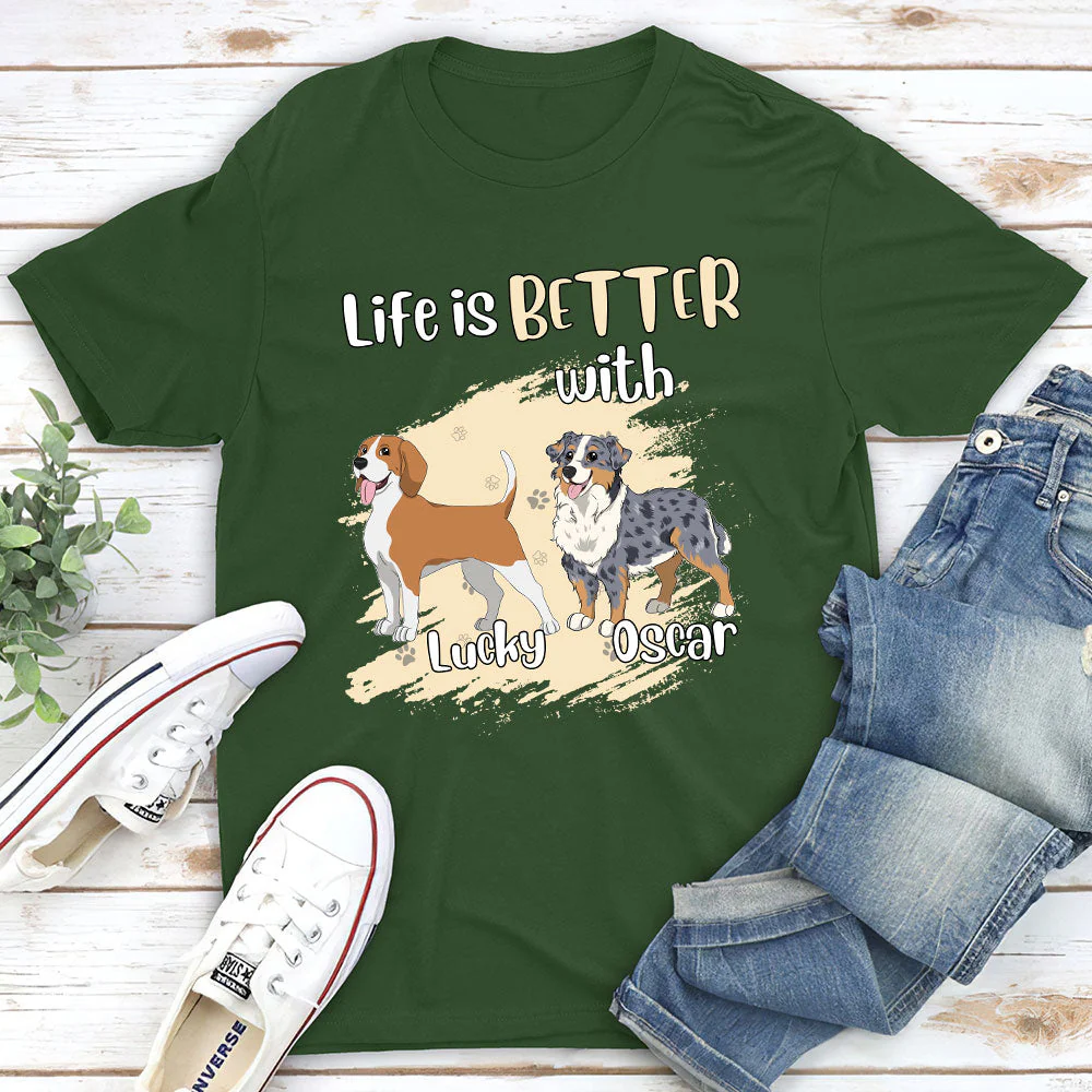 Life With Dog - Personalized Custom Unisex T-shirt - Image 3