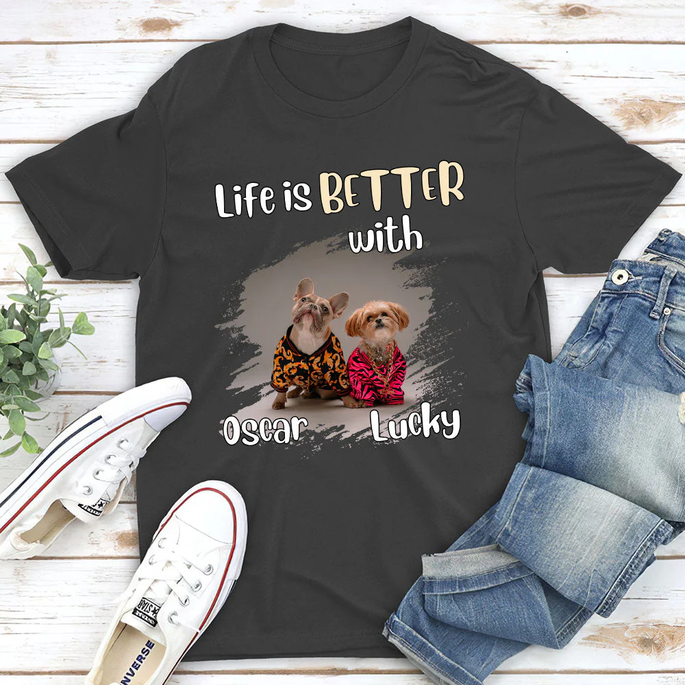 Life With Dog - Personalized Custom Unisex T-shirt - Image 5