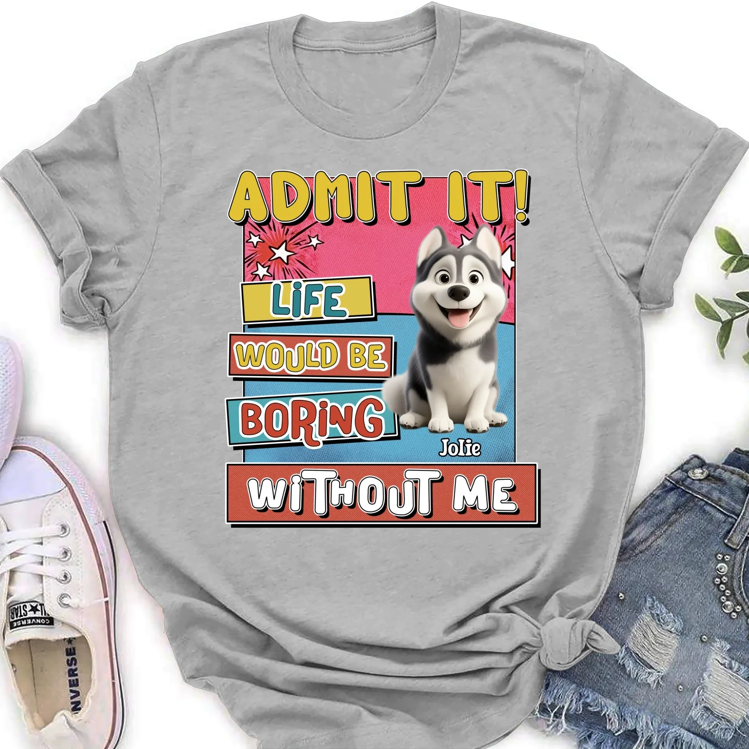 Life Without Me Is Boring - Personalized Custom Women's T-Shirt - Image 2