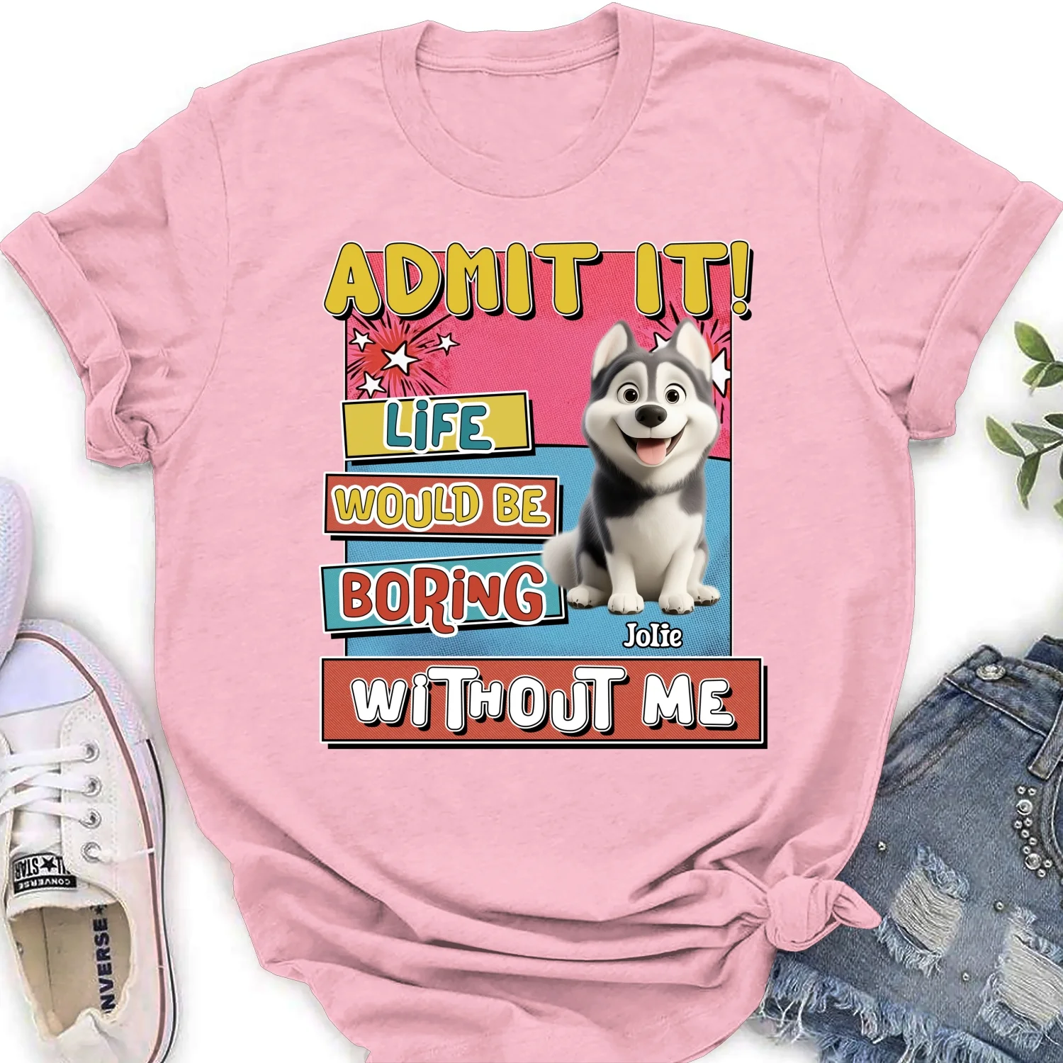 Life Without Me Is Boring - Personalized Custom Women's T-Shirt - Image 3