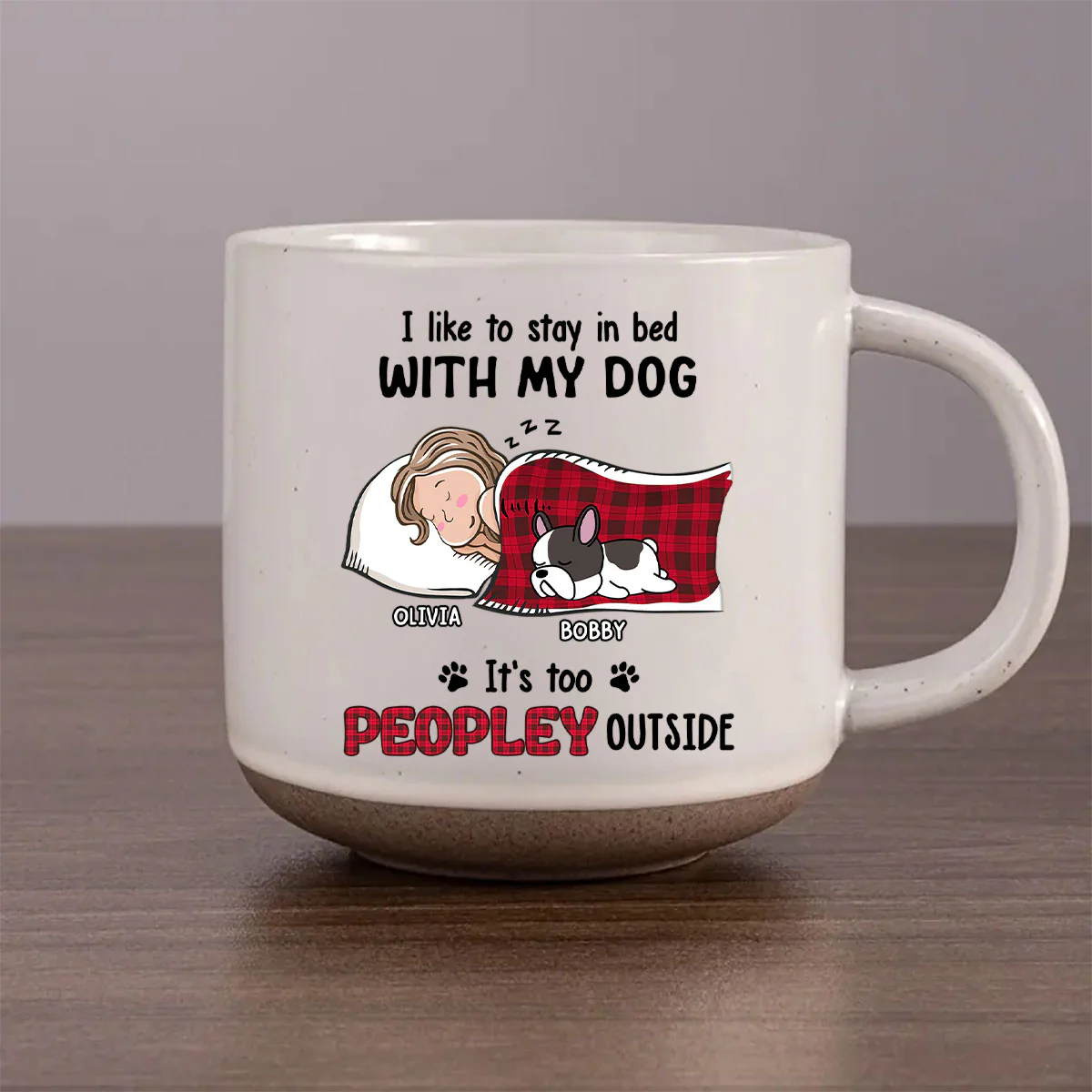 Like To Stay In Bed - Personalized Custom Pottery Mug