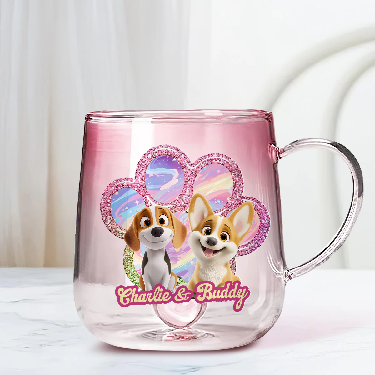 Literally Your Baby - Personalized Custom Pink Gradient Glass Mug - Image 3