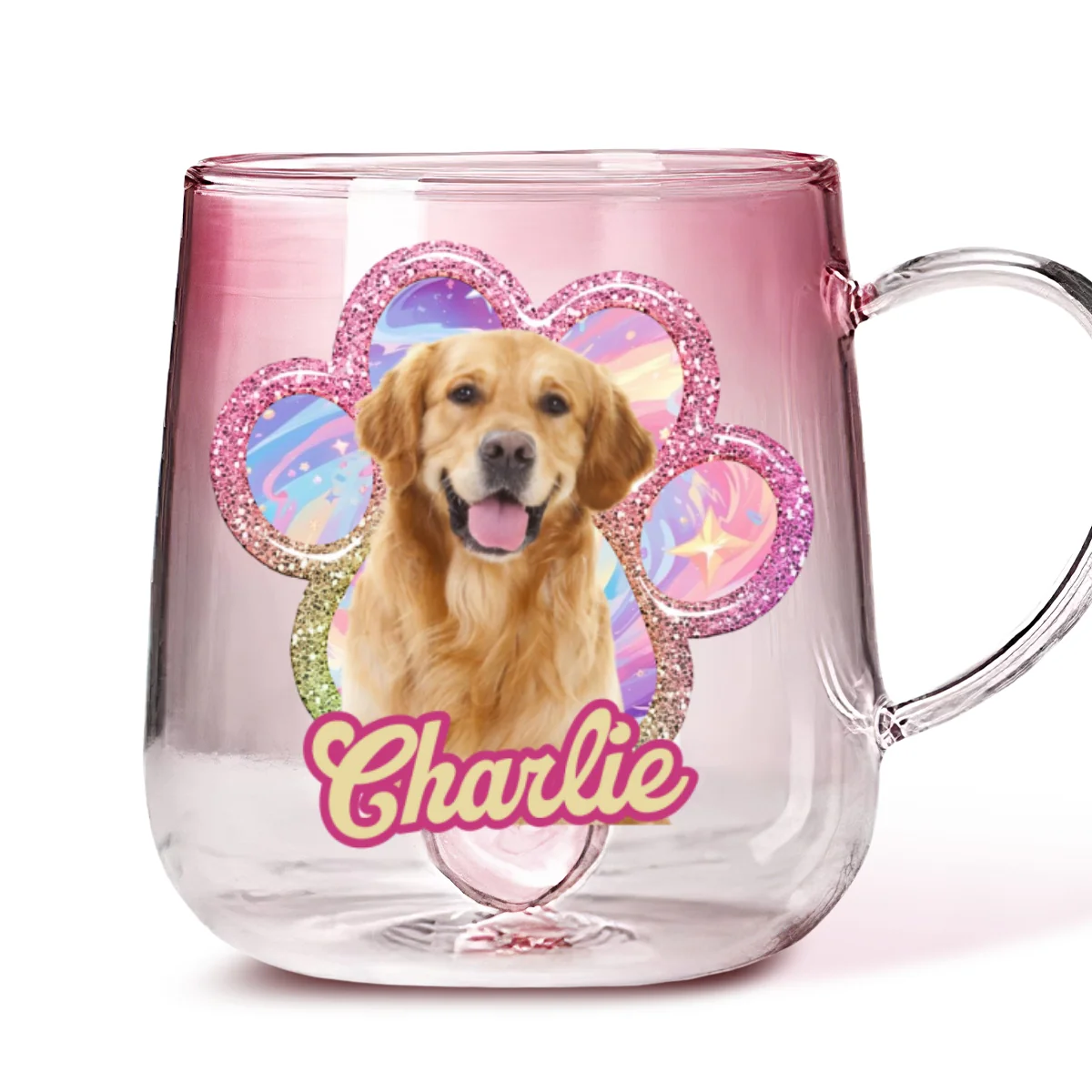 Literally Your Baby Photo - Personalized Custom Pink Gradient Glass Mug - Image 4