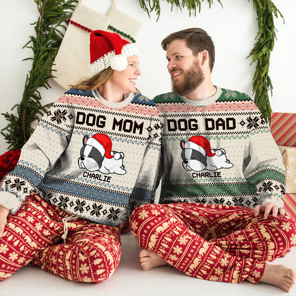 Little Christmas With Dog - Personalized Custom All-Over-Print Sweatshirt - Image 5