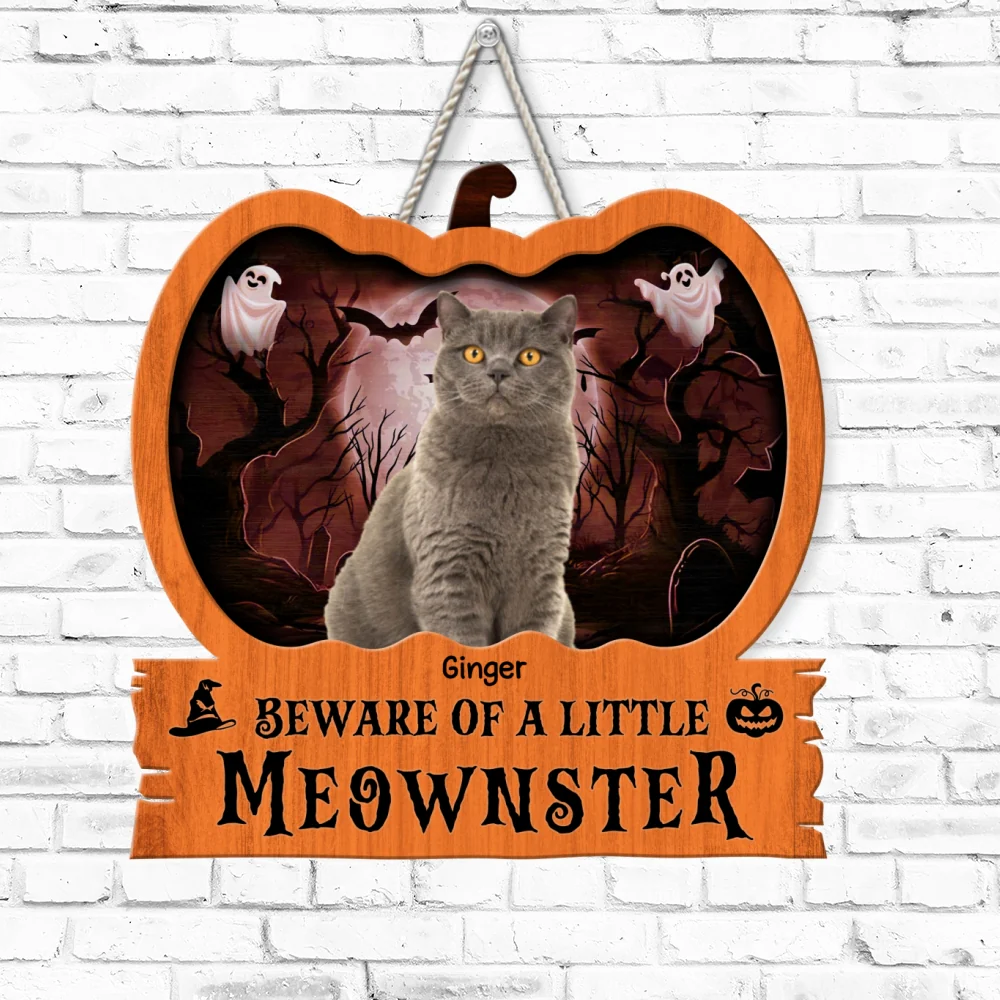 Little Meownsters Photo - Personalized Custom Wood Sign - Image 6