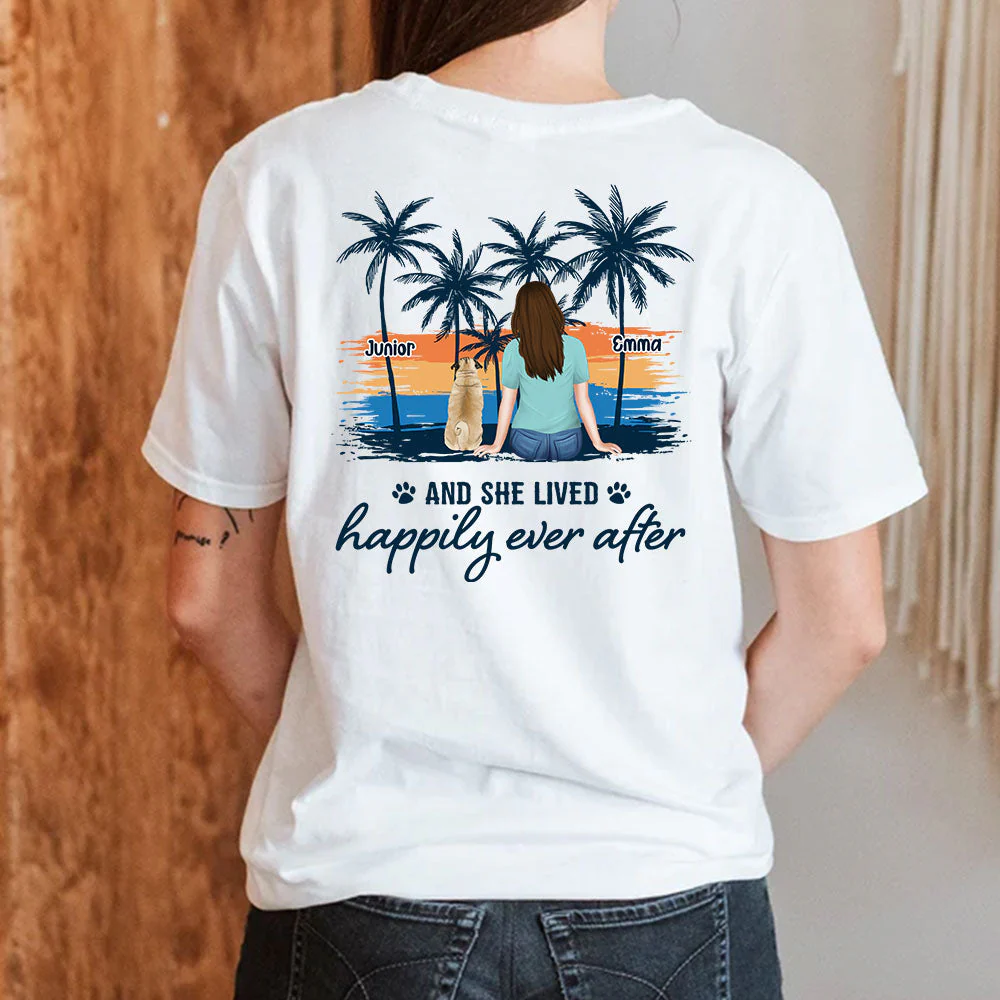 Live Happily Beach Vibes - Personalized Custom Unisex T-shirt - Image 2