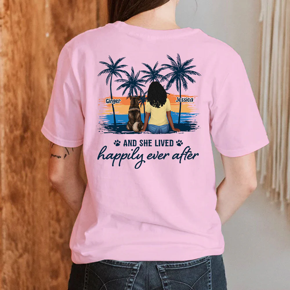 Live Happily Beach Vibes - Personalized Custom Unisex T-shirt - Image 4