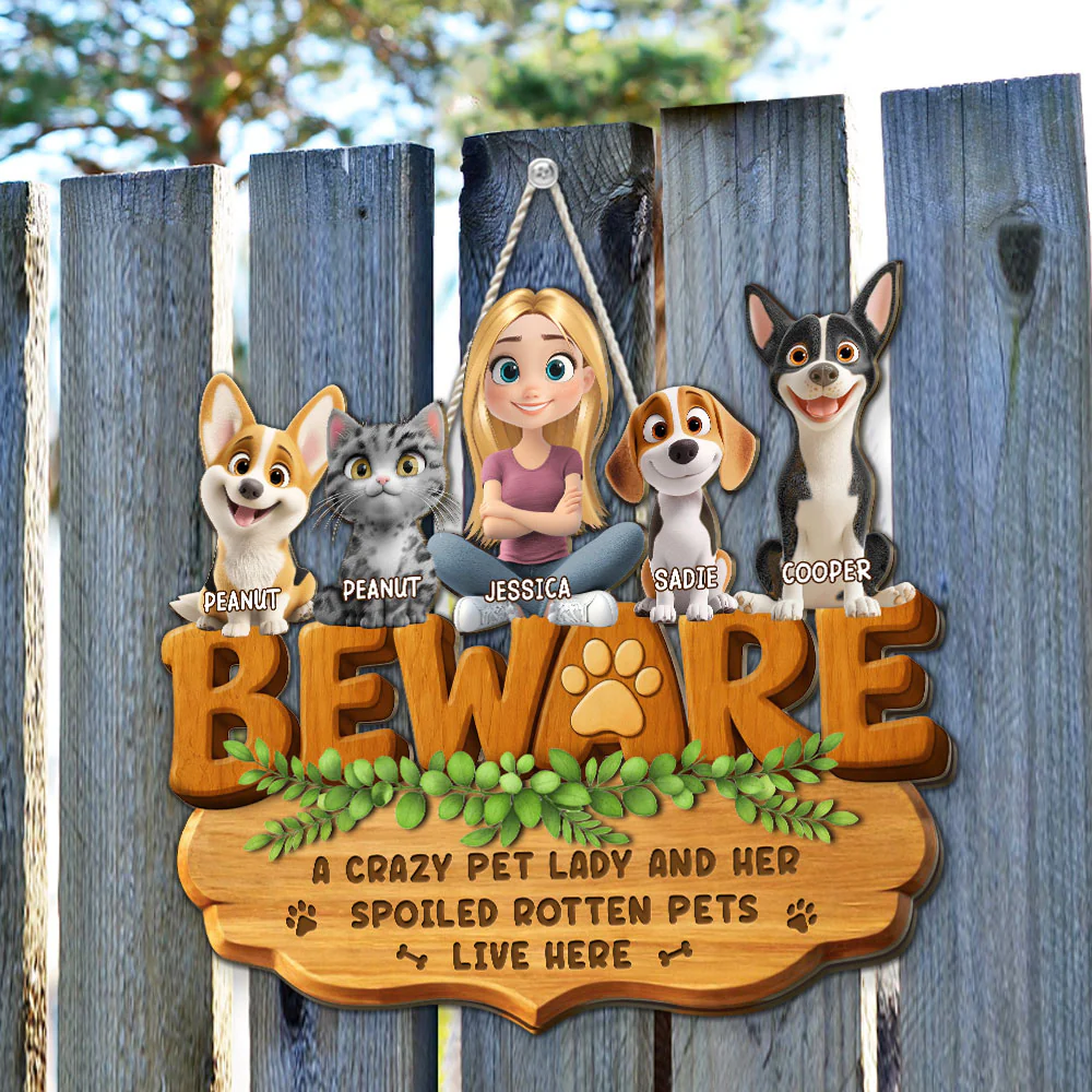 Live Here Pet Version - Personalized Custom 3D Effect Wood Sign - Image 5