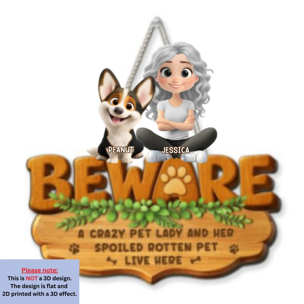 Live Here Pet Version - Personalized Custom 3D Effect Wood Sign - Image 6