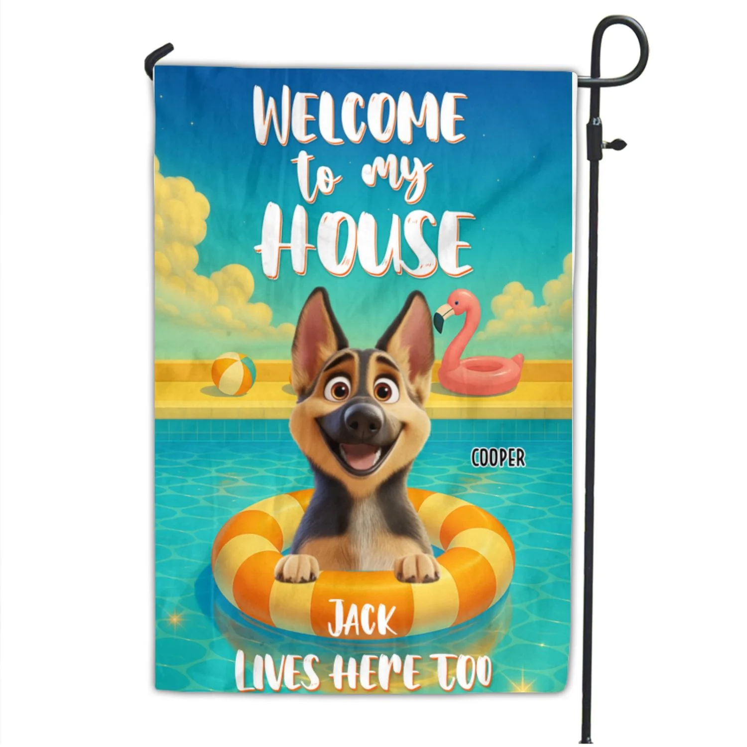 Live Here Too Summer - Personalized Custom Flag - Image 7