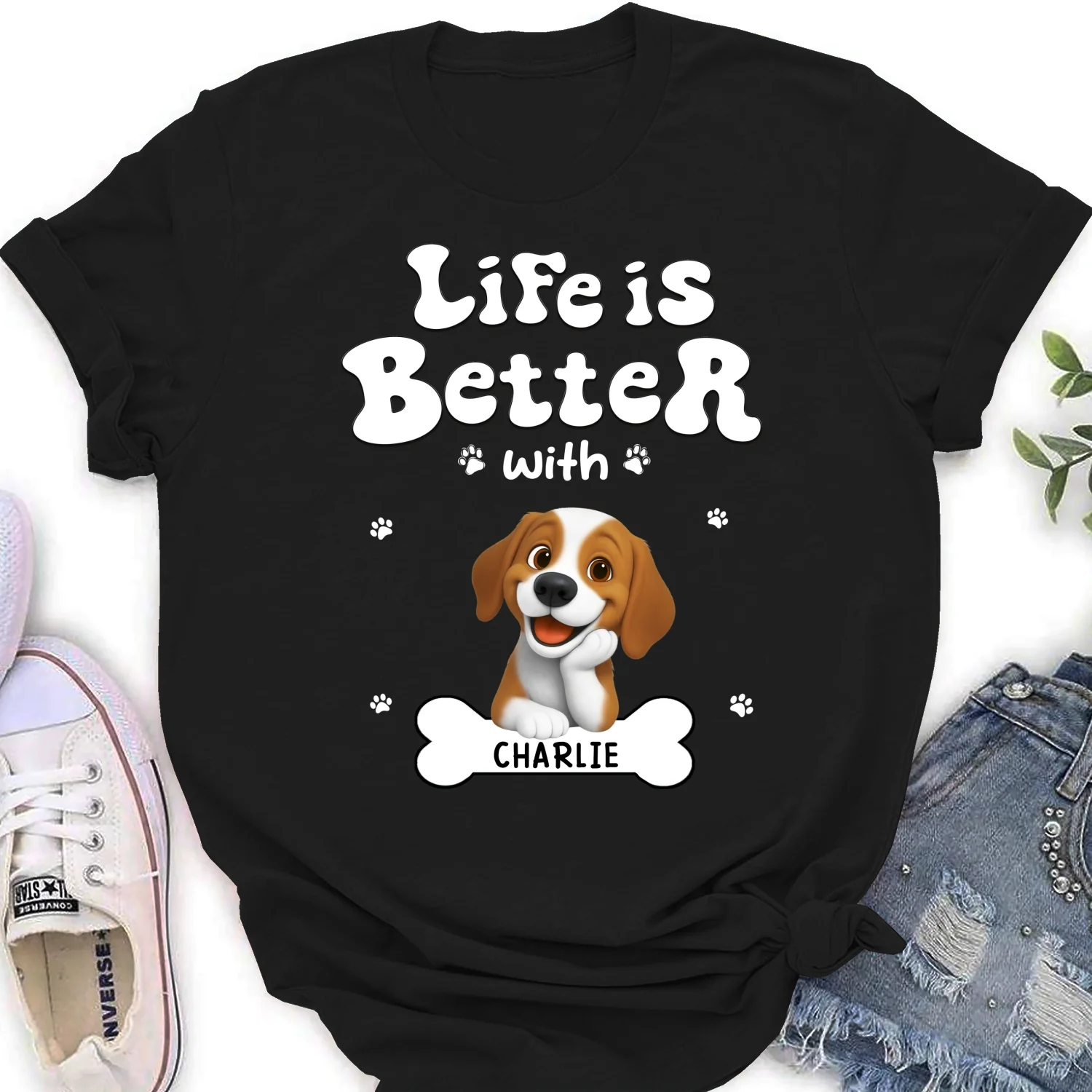 Living The Best Life - Personalized Custom Women's T-shirt - Image 6