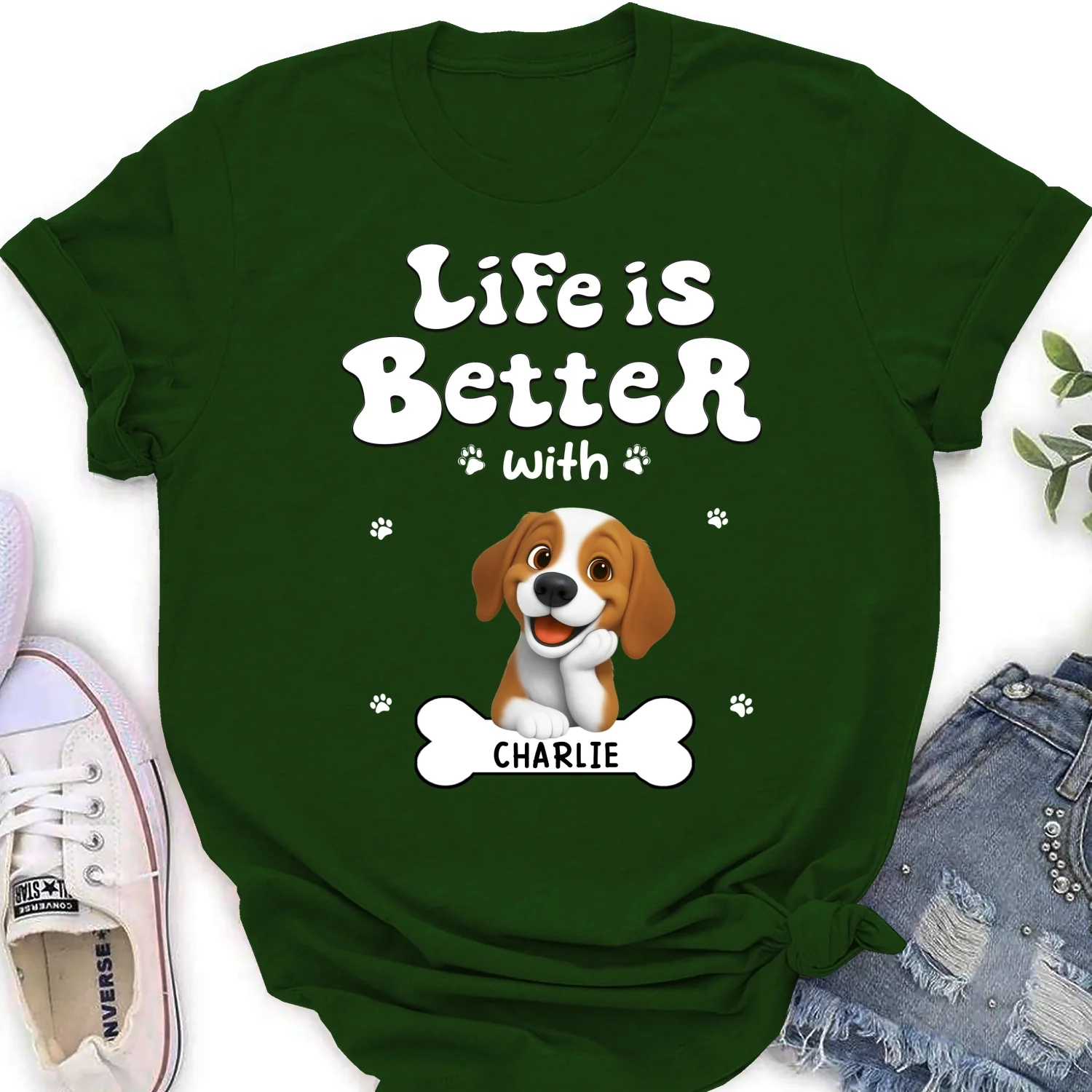 Living The Best Life - Personalized Custom Women's T-shirt - Image 8