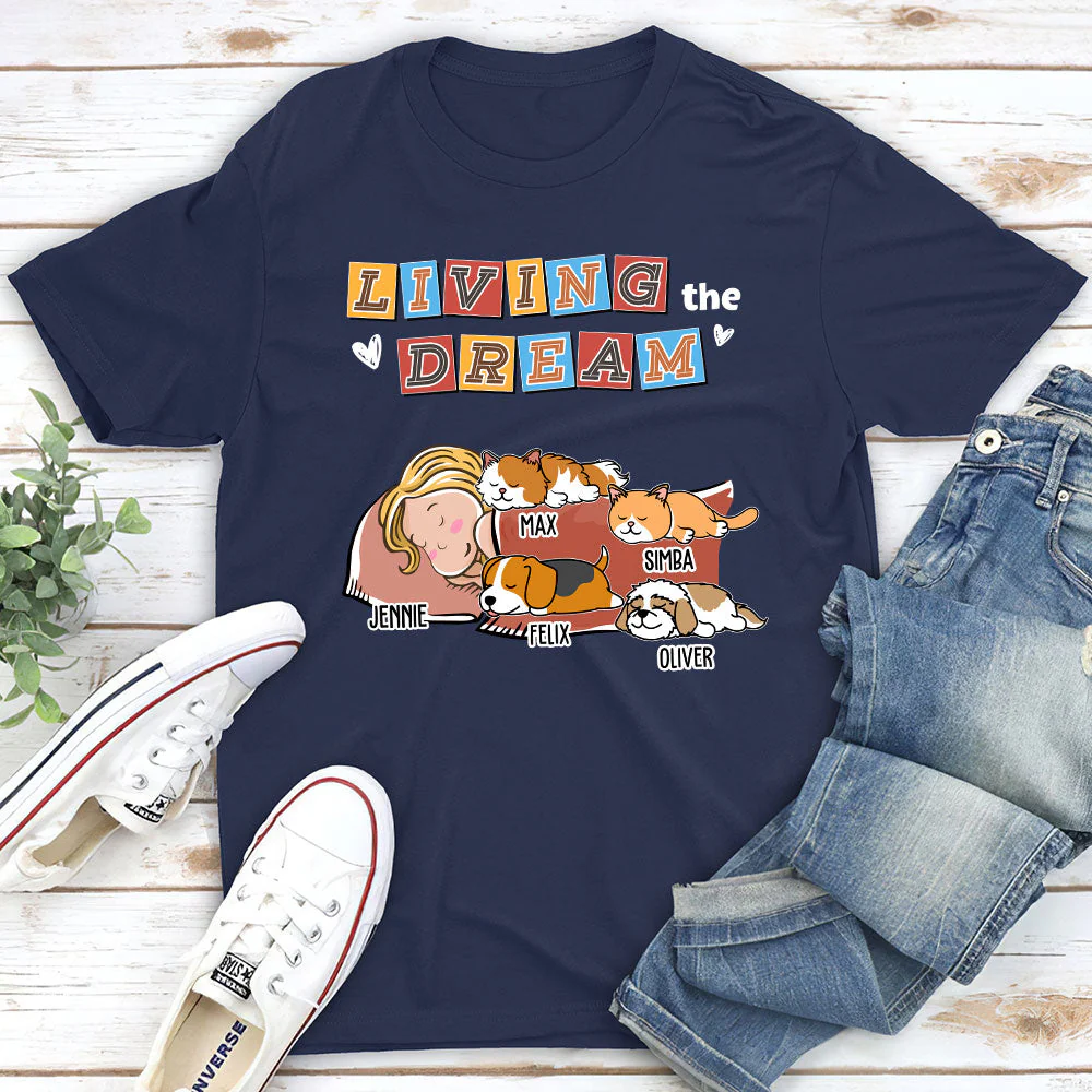 Living The Dream 3 - Personalized Custom Premium T-shirt - Image 2