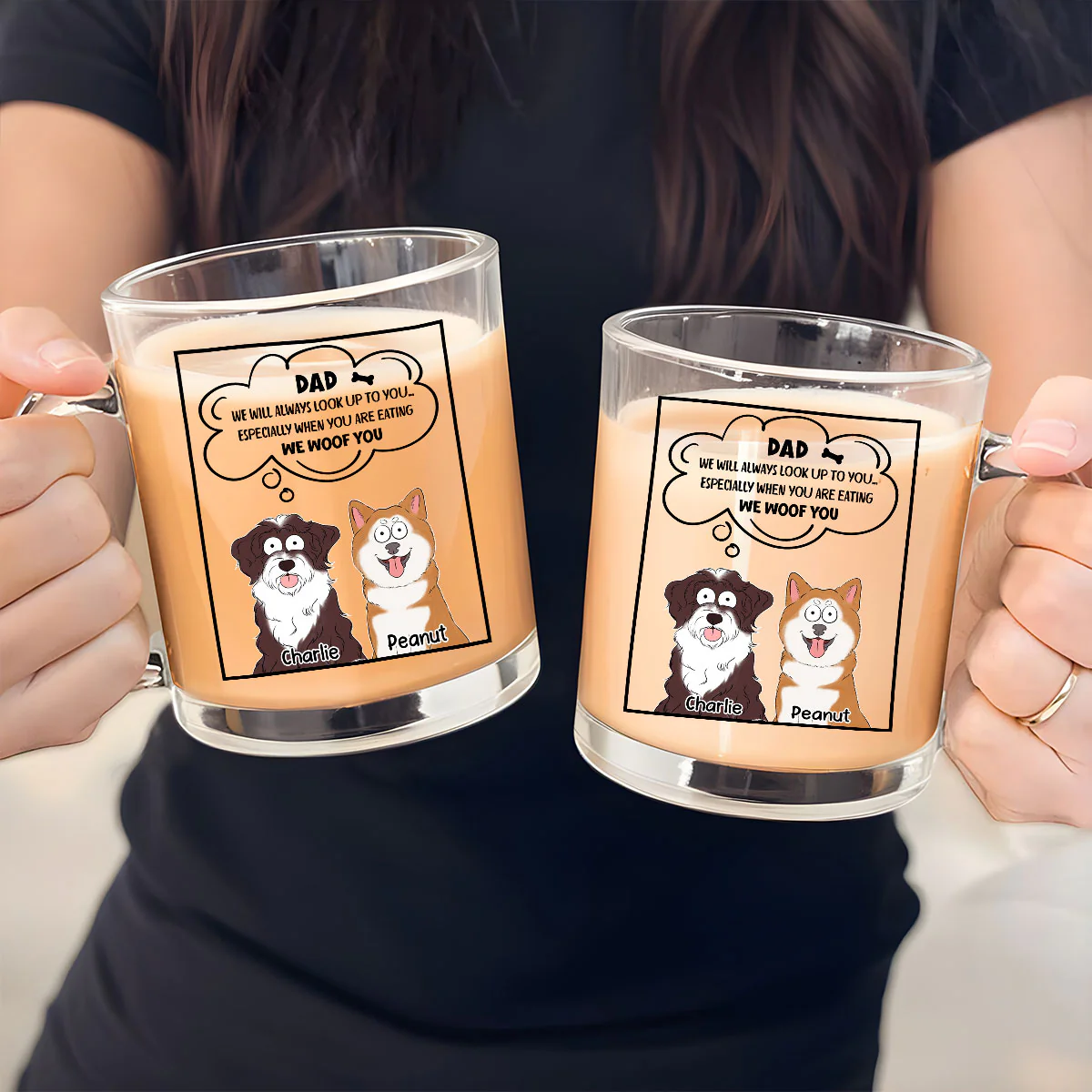 Look Up To You - Personalized Custom Glass Mug - Image 4