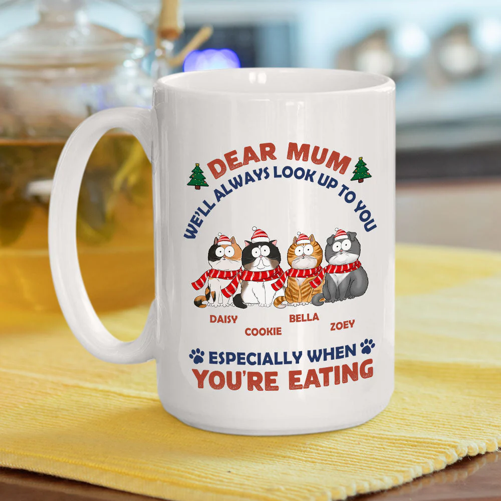 Look Up When Eating - Personalized Custom Coffee Mug - Image 2
