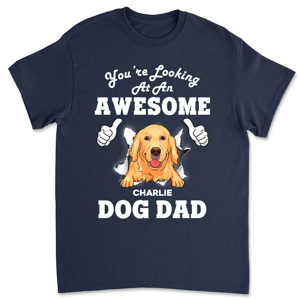 Looking At Dad - Personalized Custom Unisex T-shirt