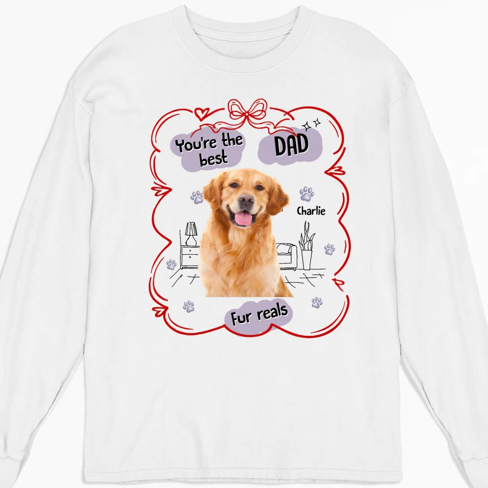 Love Dog Mom For Reals Photo - Personalized Custom Long Sleeve T-Shirt - Image 3