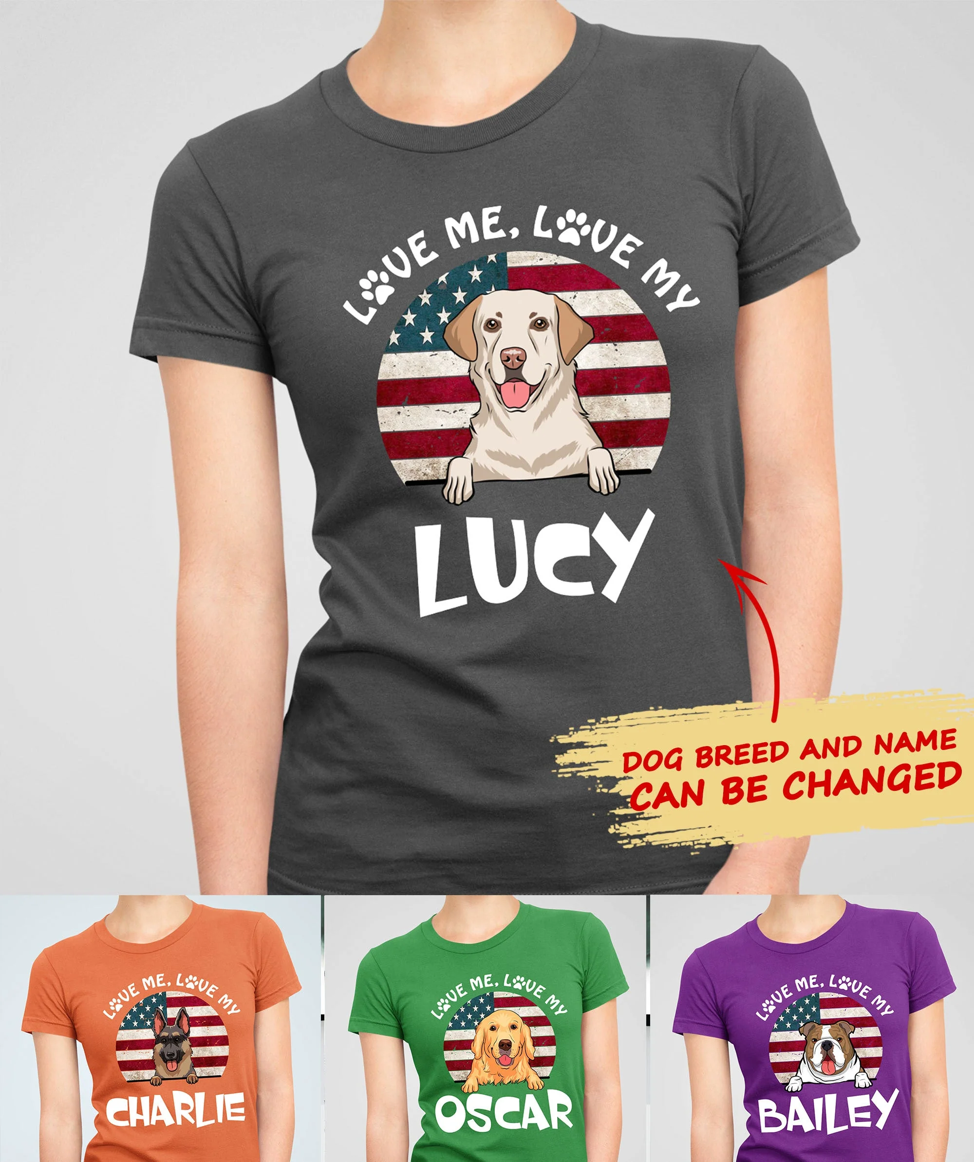 Love Me Love My Dog - Personalized Custom Women's T-shirt