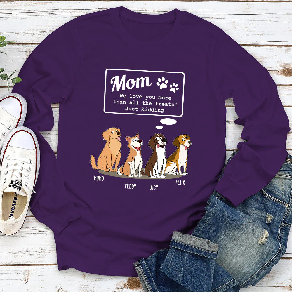 Love Mom Than Treats - Personalized Custom Long Sleeve T-shirt - Image 6