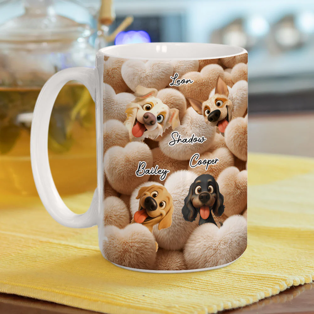 Love My Fur Babies - Personalized Custom 3D Effect Coffee Mug - Image 5