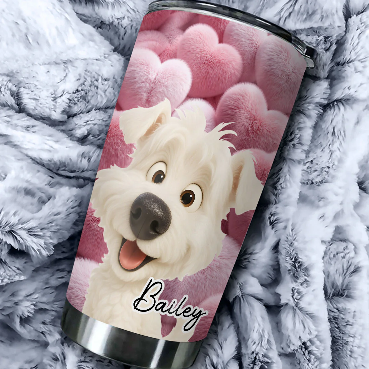 Love My Fur Babies - Personalized Custom 3D Effect Tumbler - Image 5