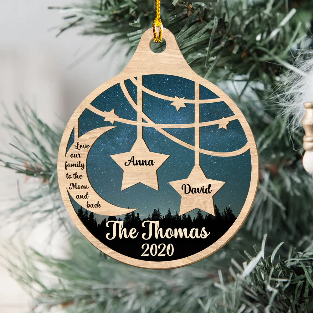 Love Our Family - Personalized Custom 1-layered Wood Ornament