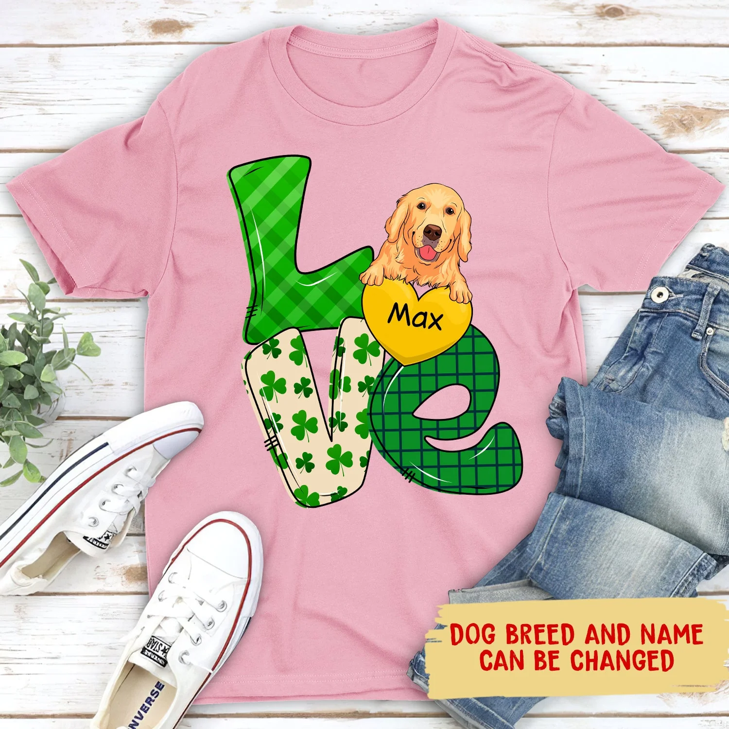 Love St. Patrick's Day - Personalized Custom Unisex T-Shirt - Image 2