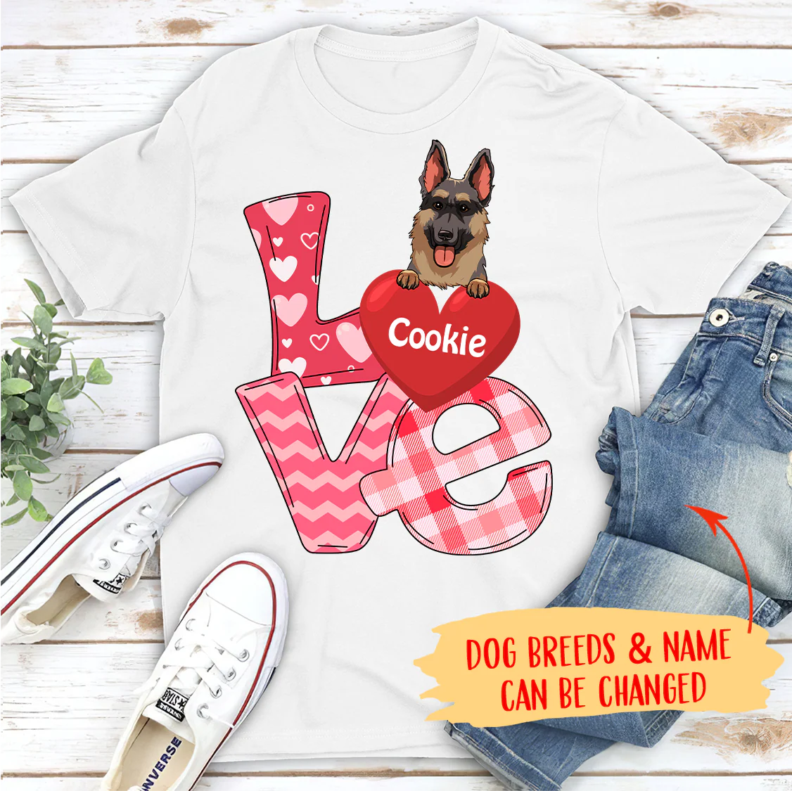 Love Valentine - Personalized Custom Unisex T-shirt - Image 2